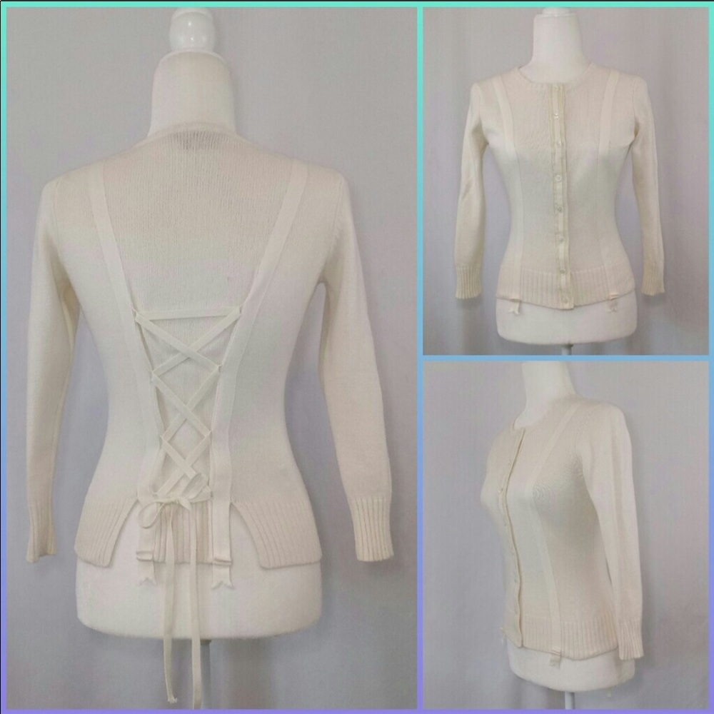 Bcbg lace up sweater